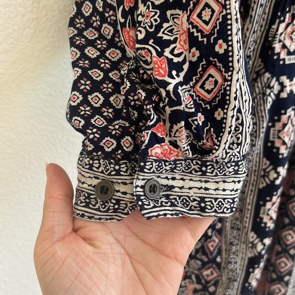 Angie Dark Blue Boho Mini Dress - Picture 10 of 13